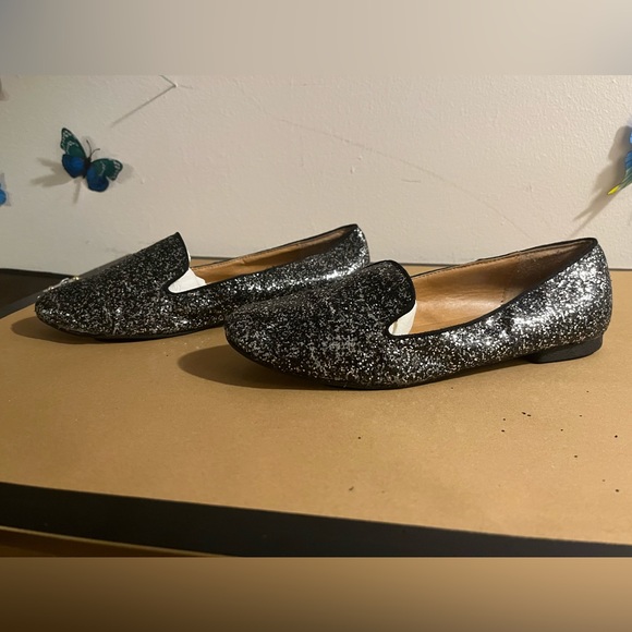“Rampage” black with silver glitter loafers. - Picture 2 of 7